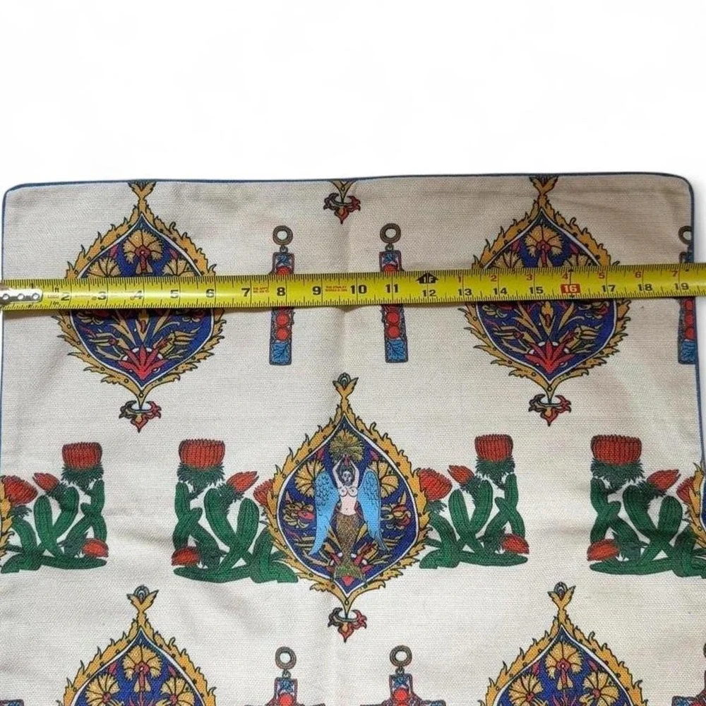 Retro Folk Art Cushion Cover Jeweled Cross Thistle Medieval Throw Pillow Case